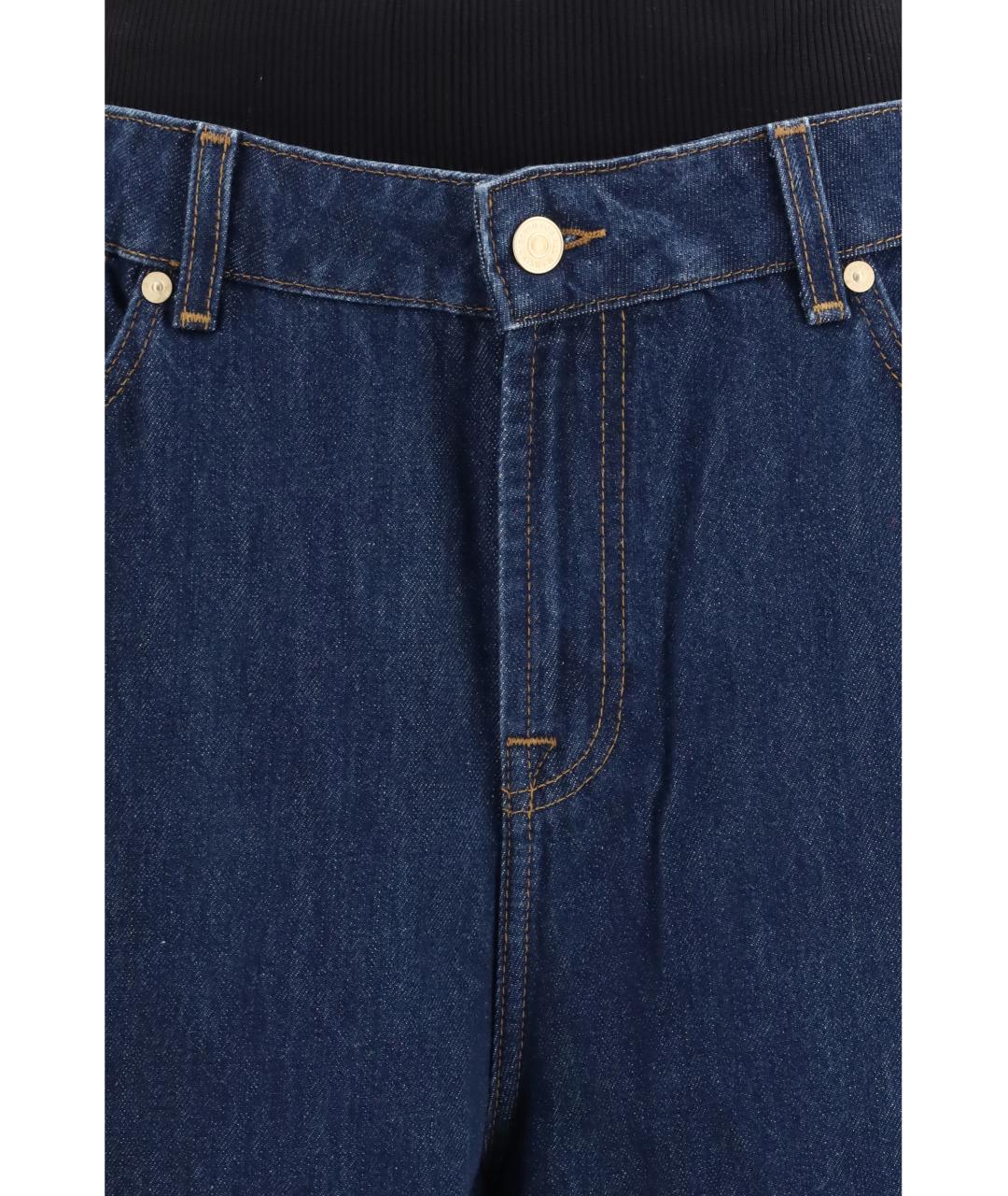7 FOR ALL MANKIND Темно-синие хлопковые джинсы клеш, фото 3