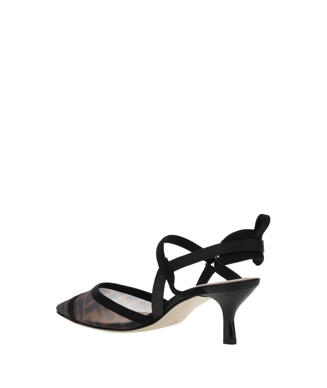 FENDI Черные текстильные туфли, фото 3