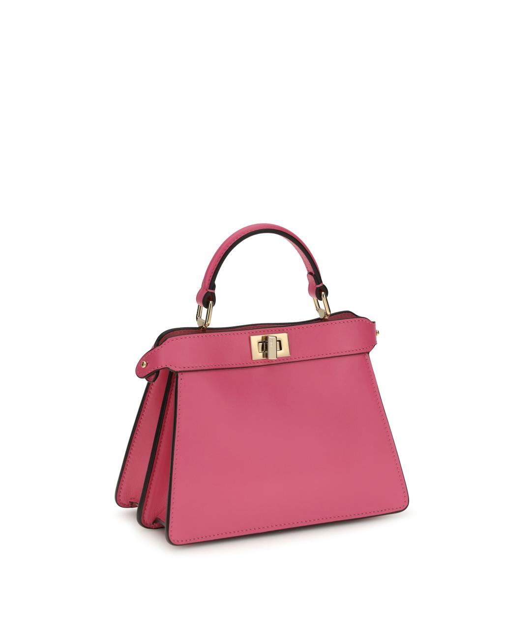 FENDI Розовая кожаная сумка тоут, фото 3