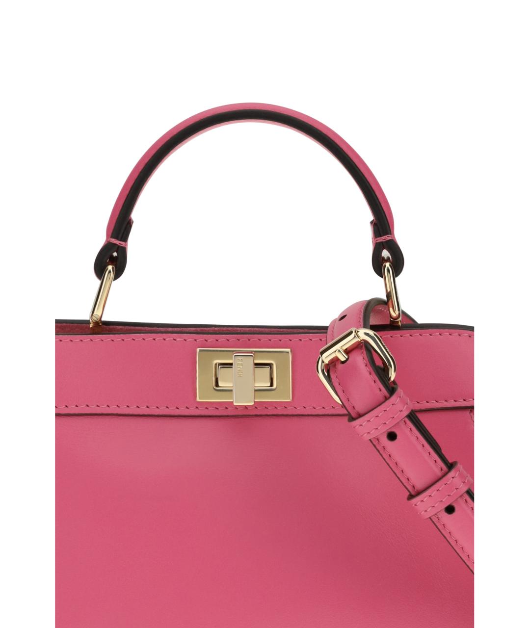 FENDI Розовая кожаная сумка тоут, фото 4