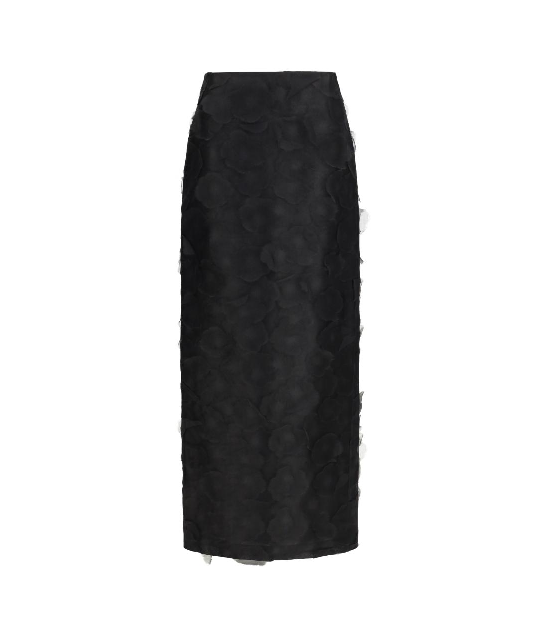 MAX MARA Черная шелковая юбка миди, фото 1