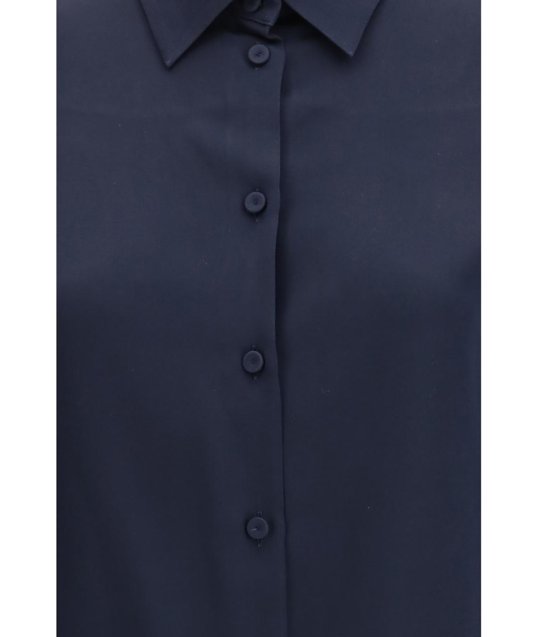 MAX MARA Темно-синяя шелковая рубашка, фото 3