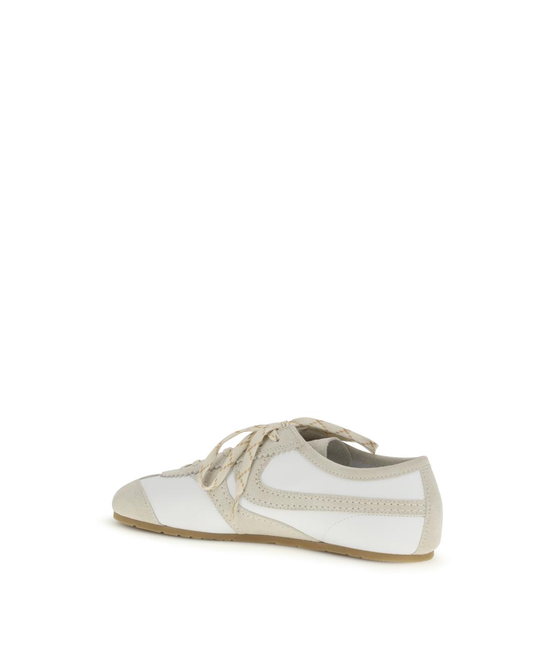 DRIES VAN NOTEN Бежевые кожаные низкие кроссовки / кеды, фото 3