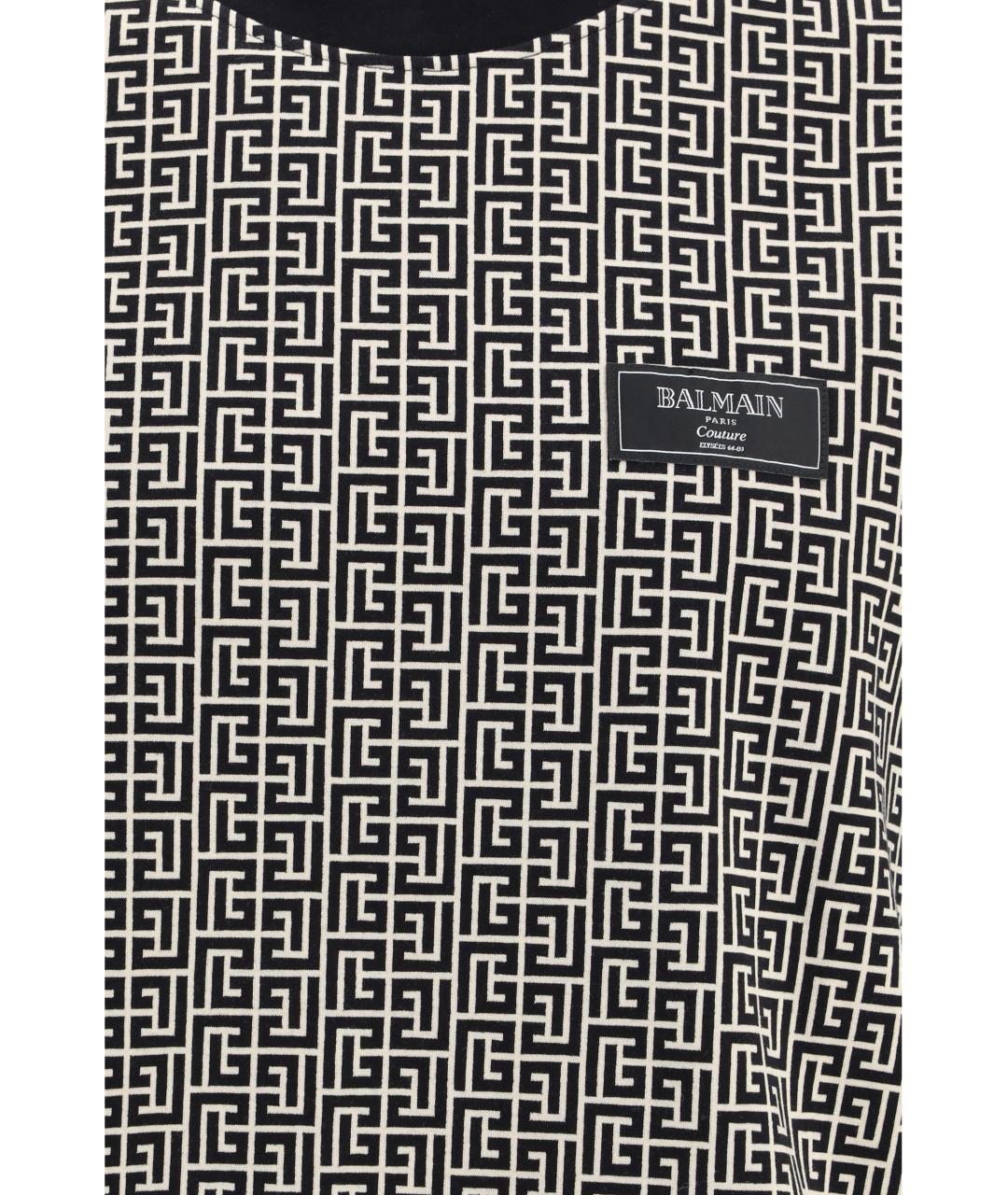 BALMAIN Черная хлопко-эластановая футболка, фото 3