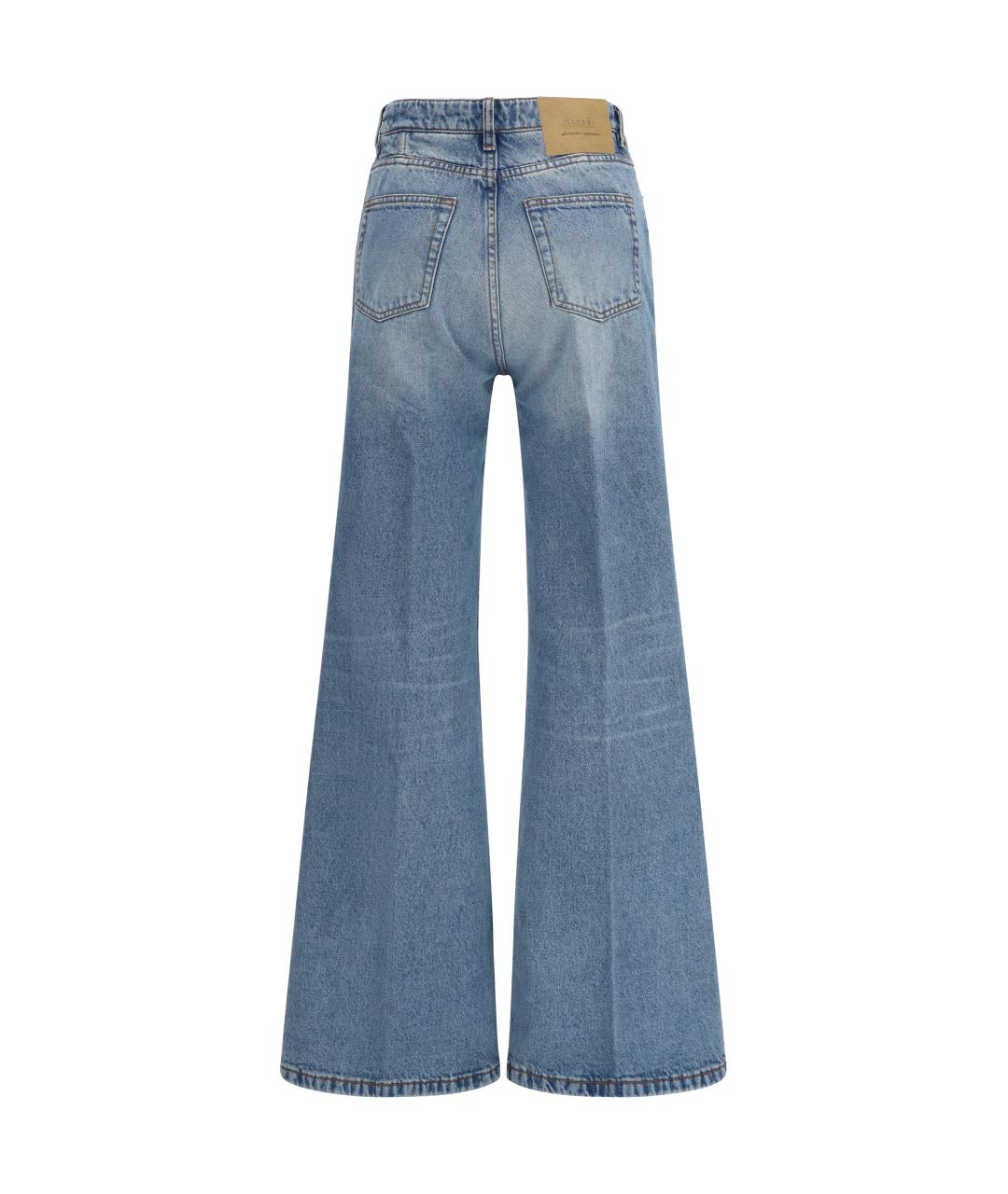 Ami Paris Темно-синие хлопковые прямые джинсы, фото 2