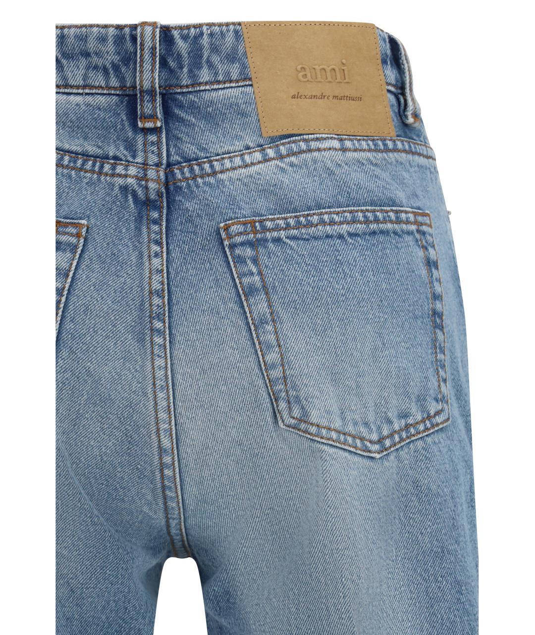 Ami Paris Темно-синие хлопковые прямые джинсы, фото 3