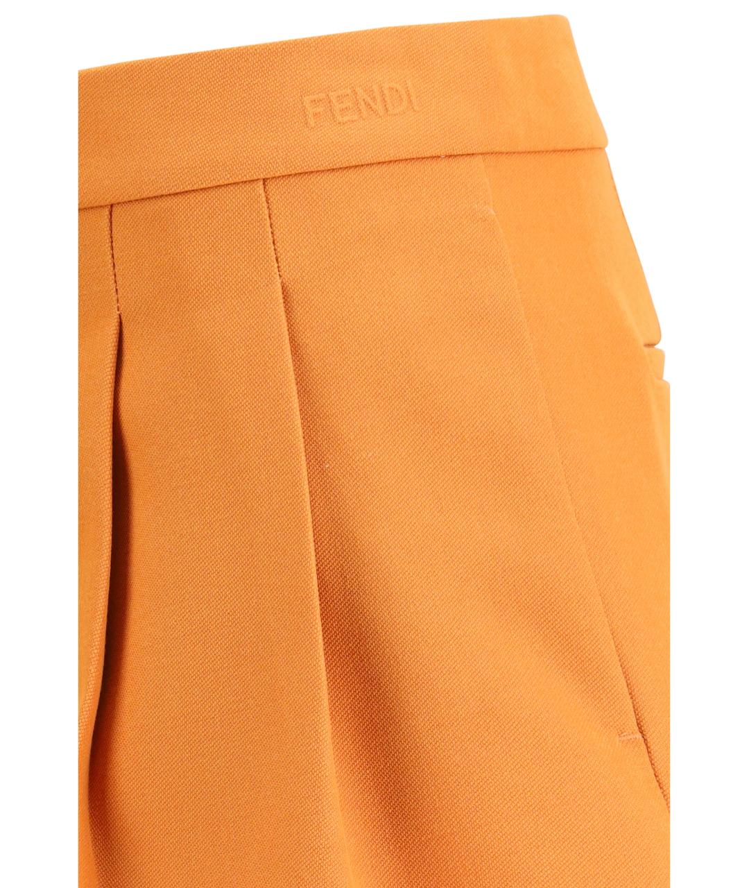 FENDI Оранжевое шерстяные шорты, фото 3
