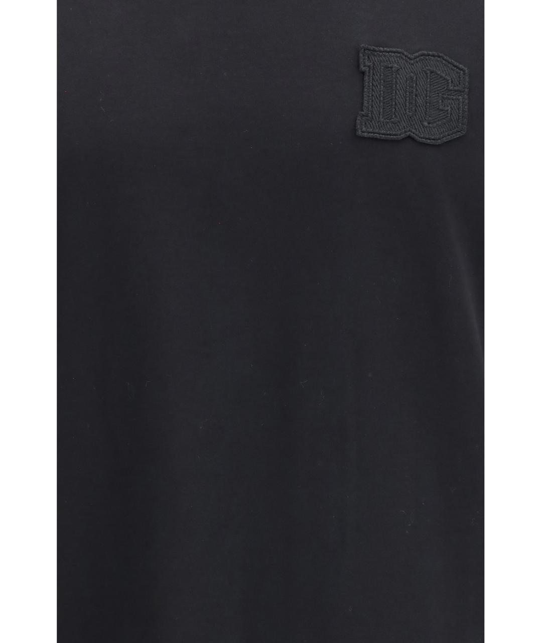 DOLCE&GABBANA Черная хлопковая футболка, фото 3