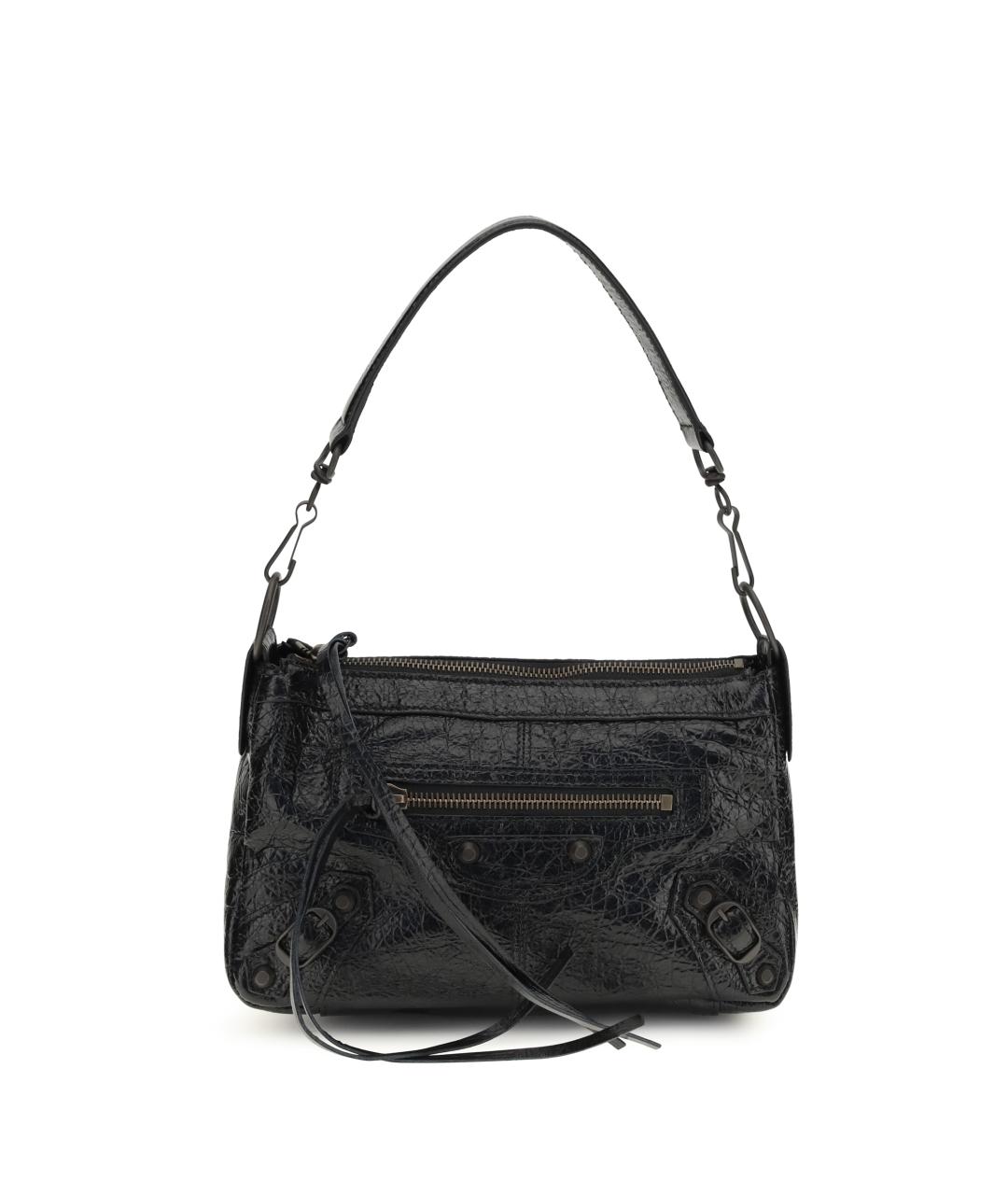 BALENCIAGA Черная кожаная сумка через плечо, фото 1