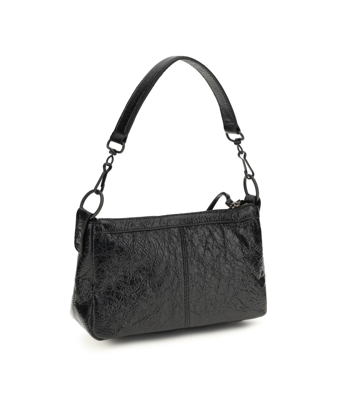 BALENCIAGA Черная кожаная сумка через плечо, фото 3