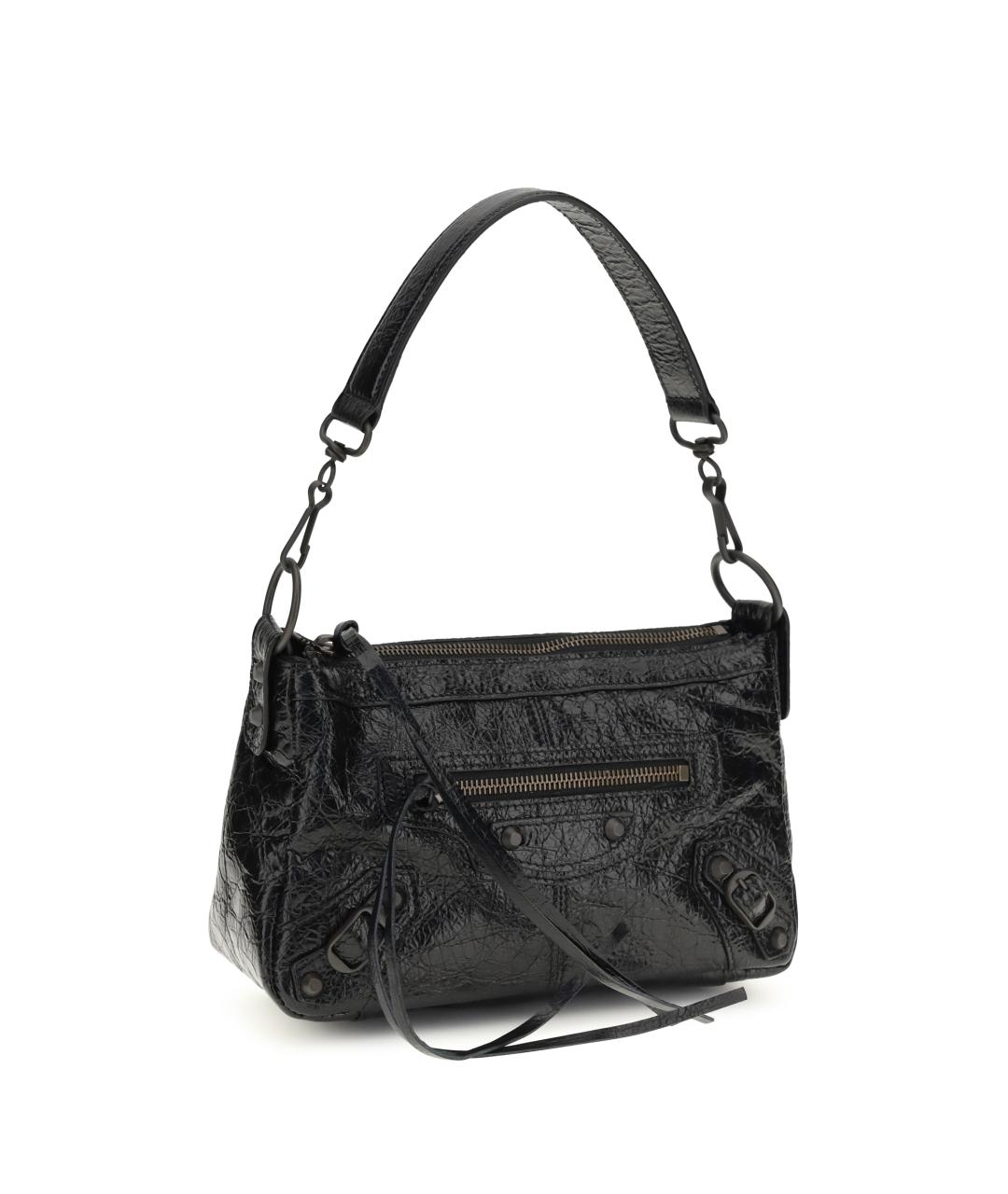 BALENCIAGA Черная кожаная сумка через плечо, фото 2