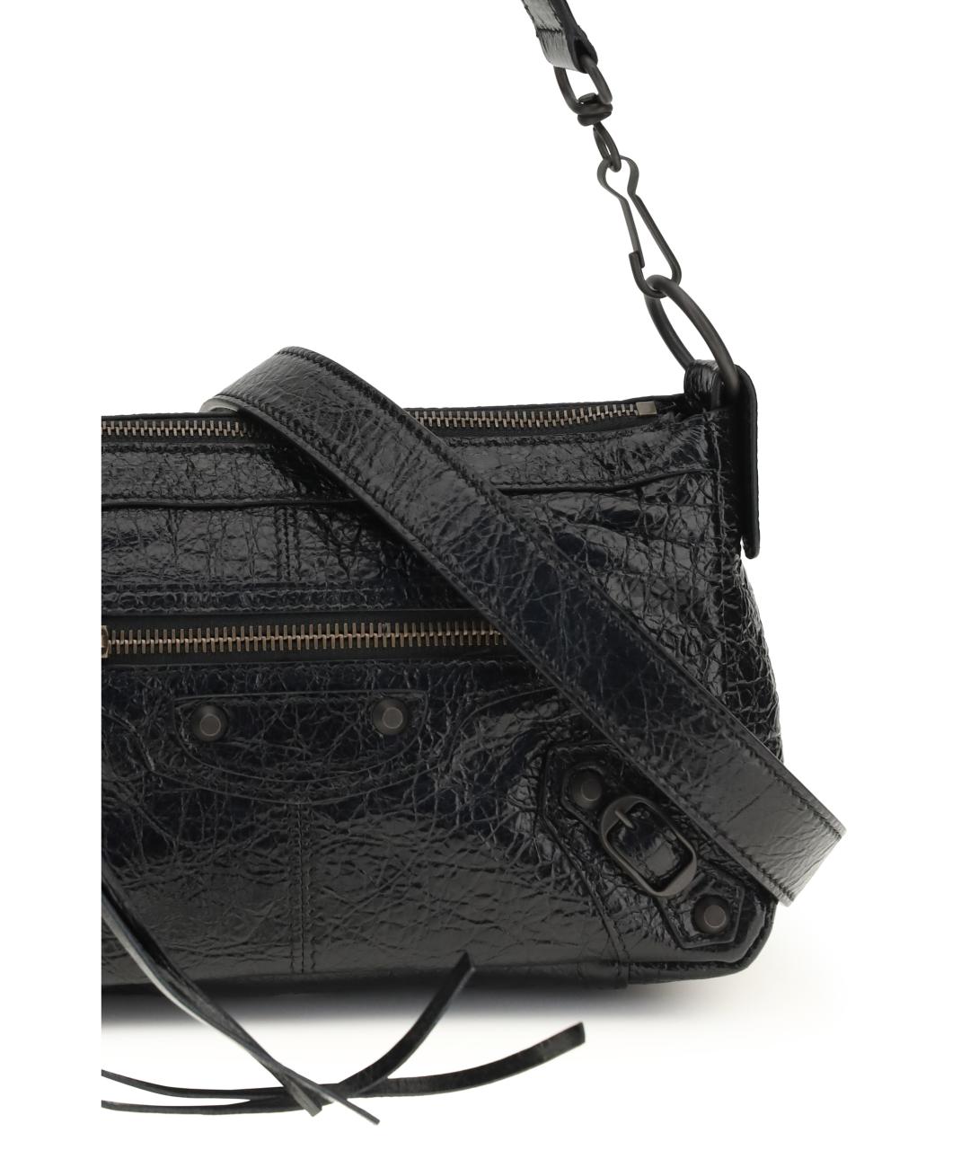 BALENCIAGA Черная кожаная сумка через плечо, фото 4