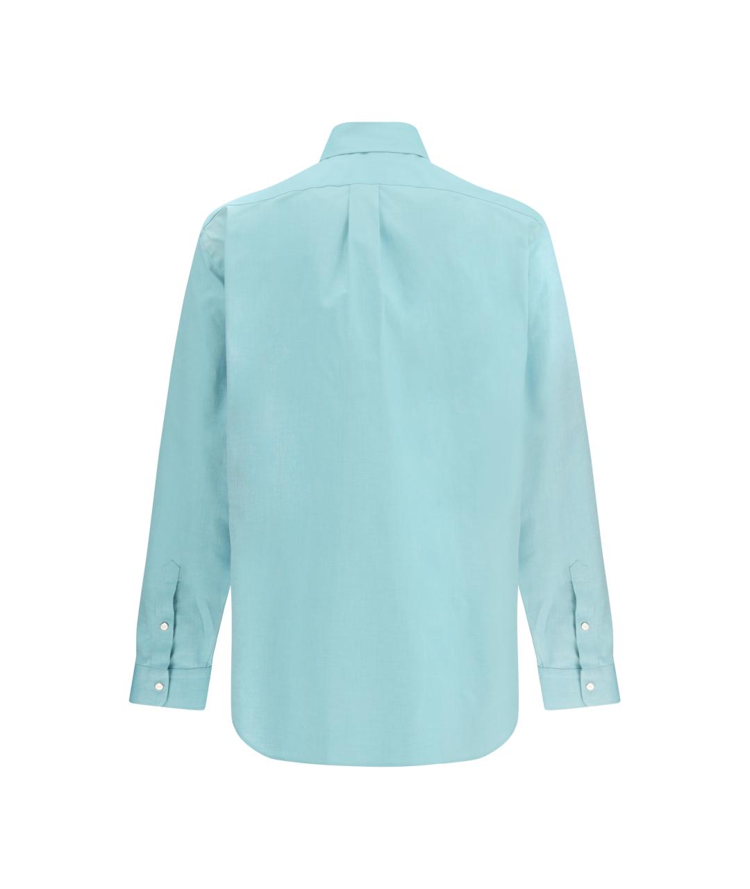 FENDI Бирюзовая хлопковая классическая рубашка, фото 2