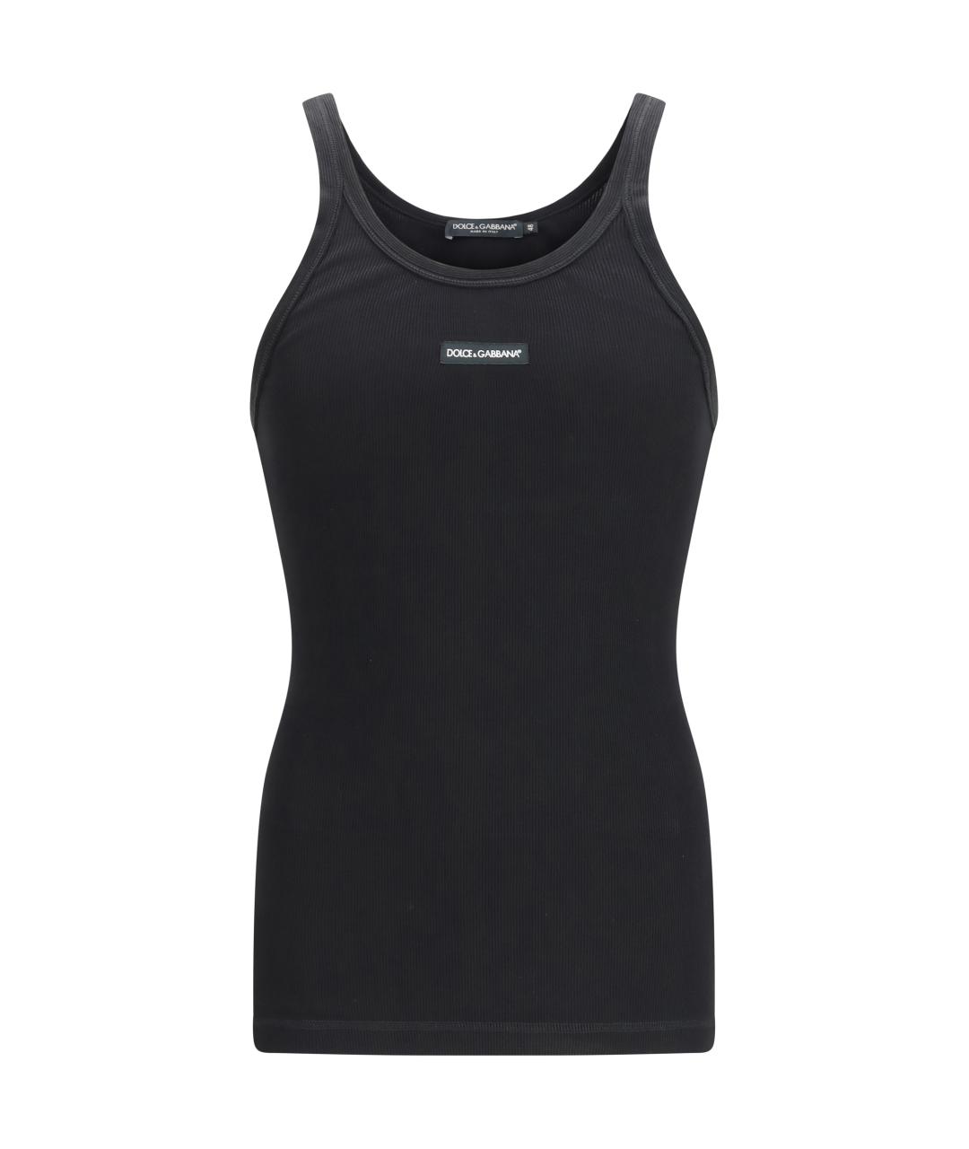 DOLCE&GABBANA Черная хлопковая майка, фото 1
