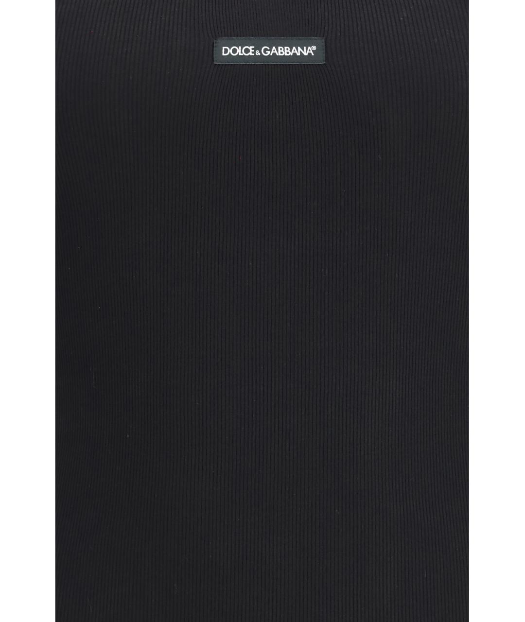 DOLCE&GABBANA Черная хлопковая майка, фото 3