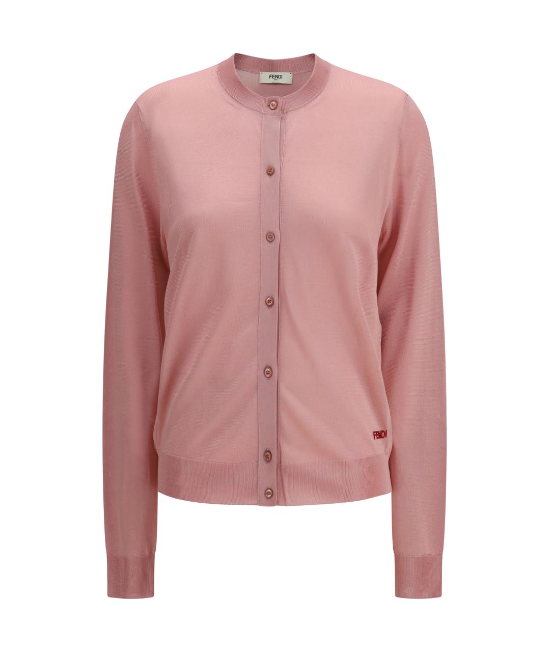 FENDI Розовый вискозный кардиган, фото 1
