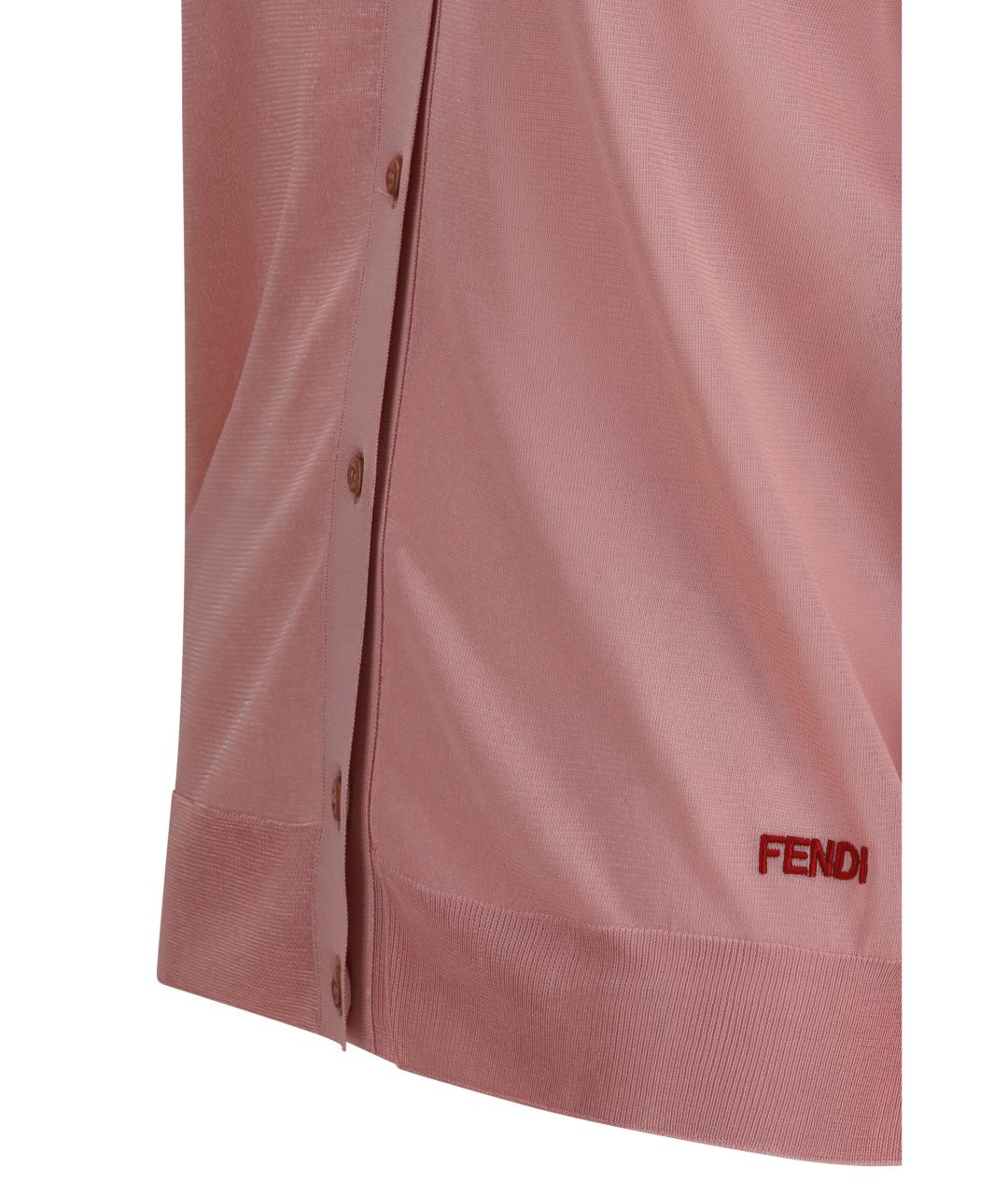 FENDI Розовый вискозный кардиган, фото 3