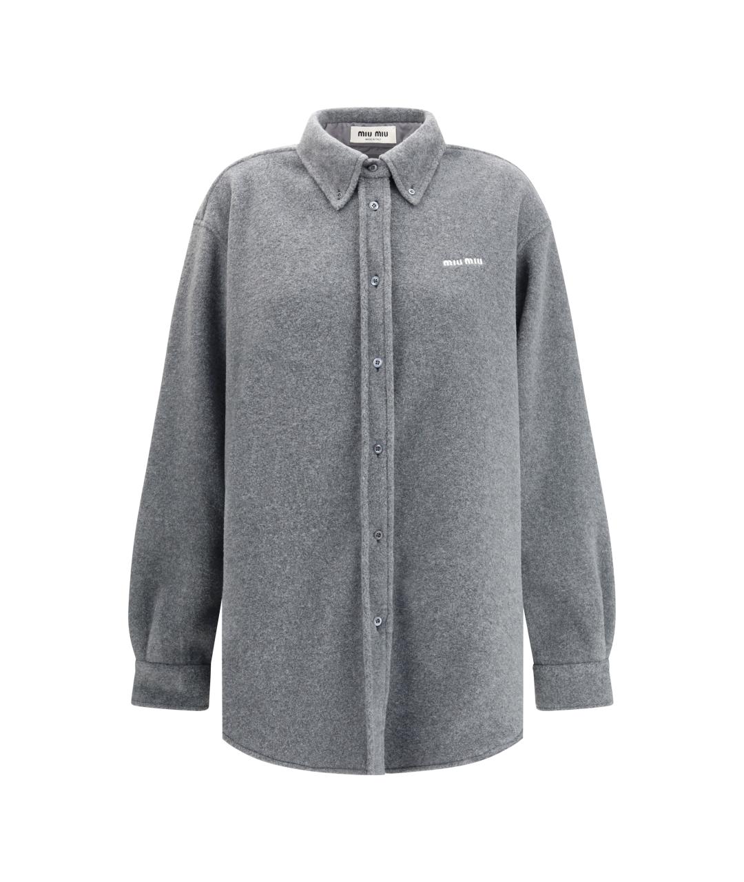 MIU MIU Серая полиэстеровая рубашка, фото 1