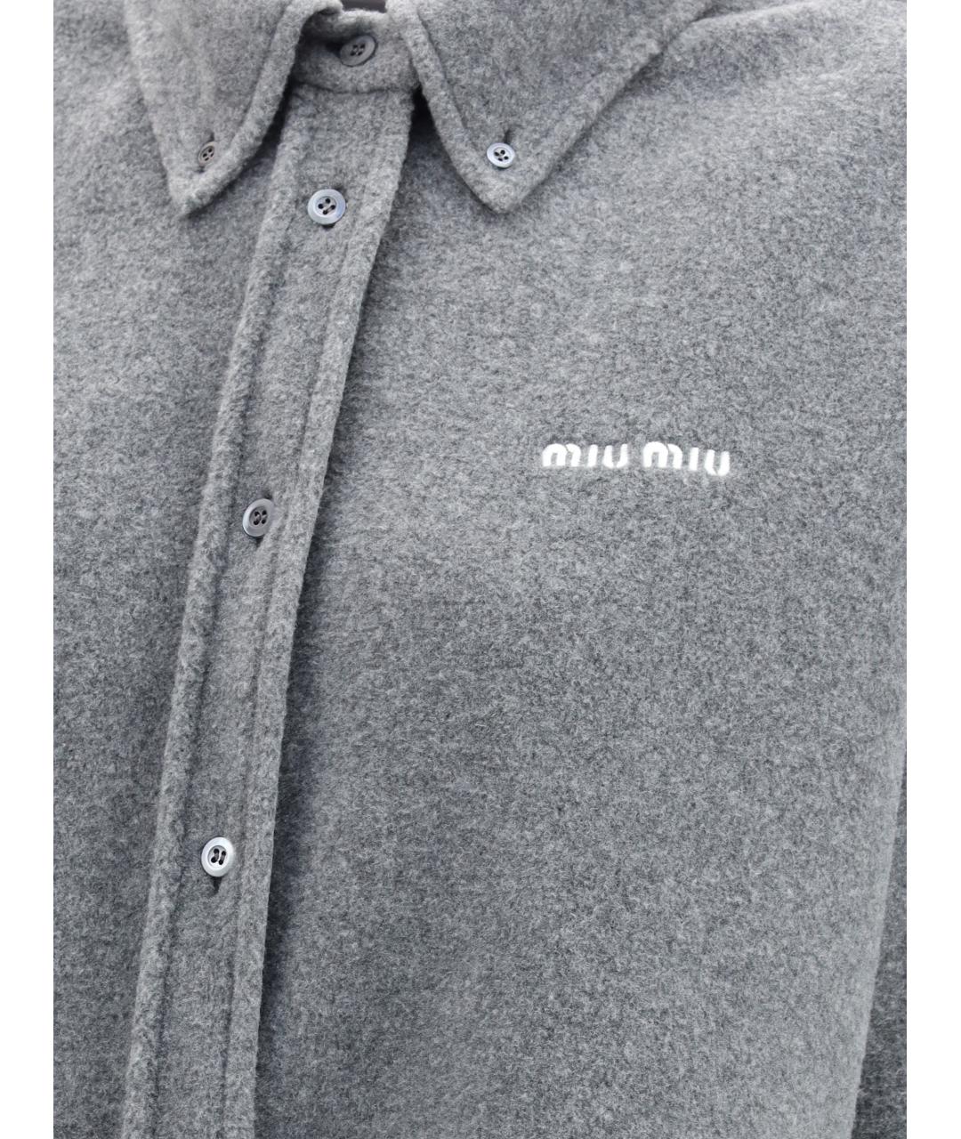 MIU MIU Серая полиэстеровая рубашка, фото 3