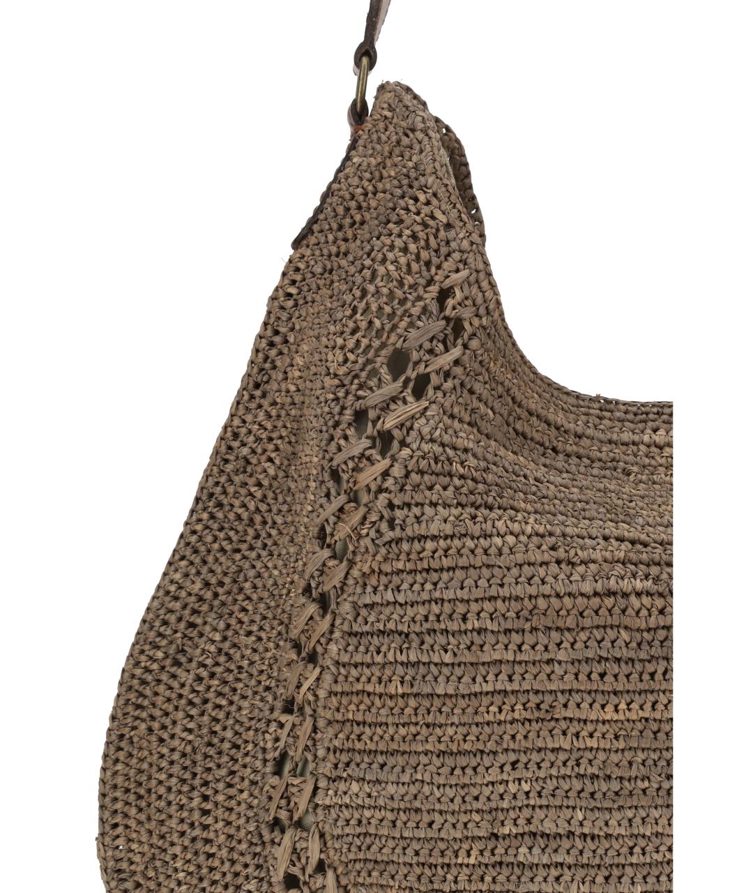 IBELIV Коричневая пелетеная сумка тоут, фото 4