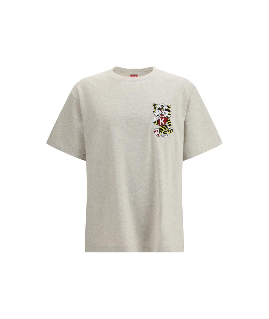 KENZO Серая хлопковая футболка, фото 4