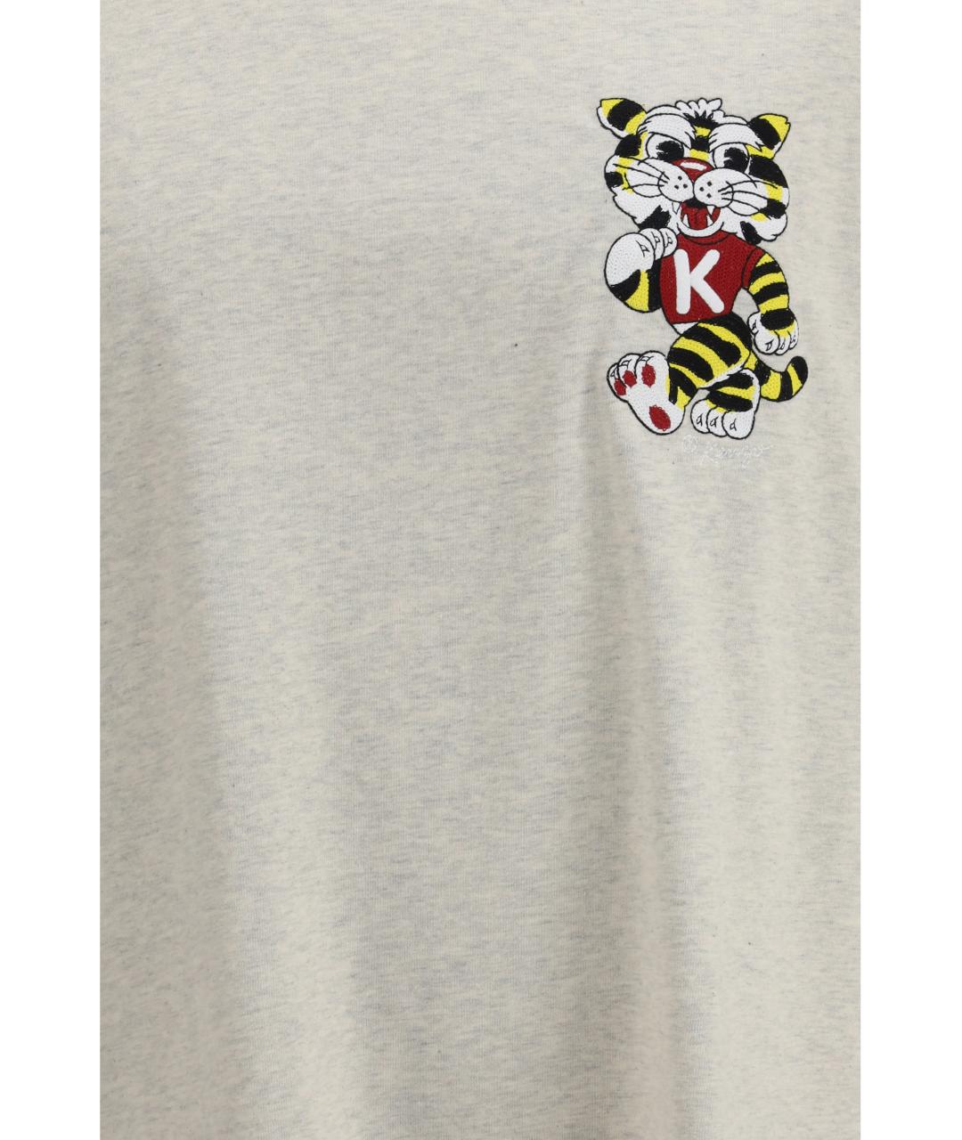 KENZO Серая хлопковая футболка, фото 3