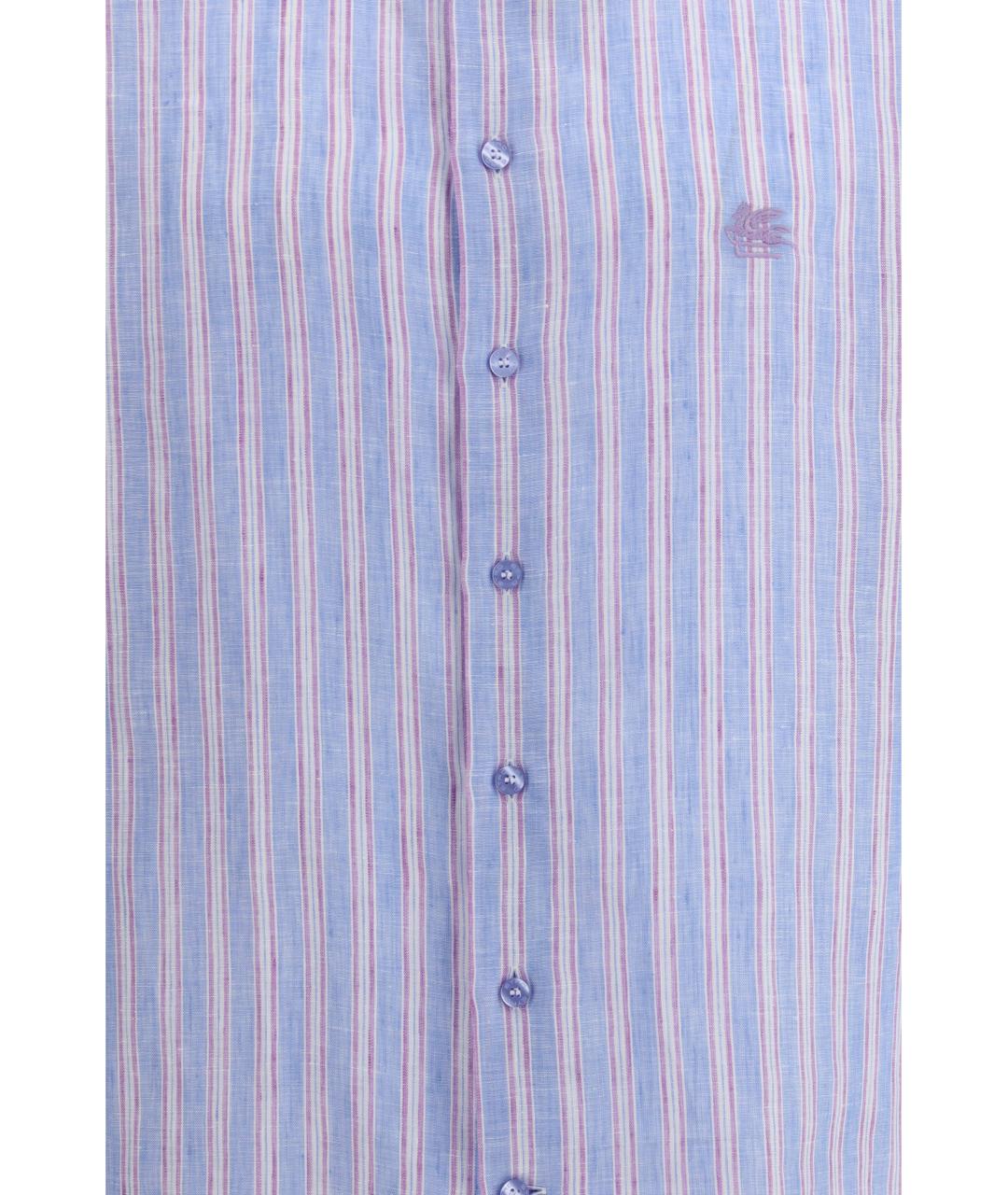 ETRO Голубая льняная классическая рубашка, фото 3