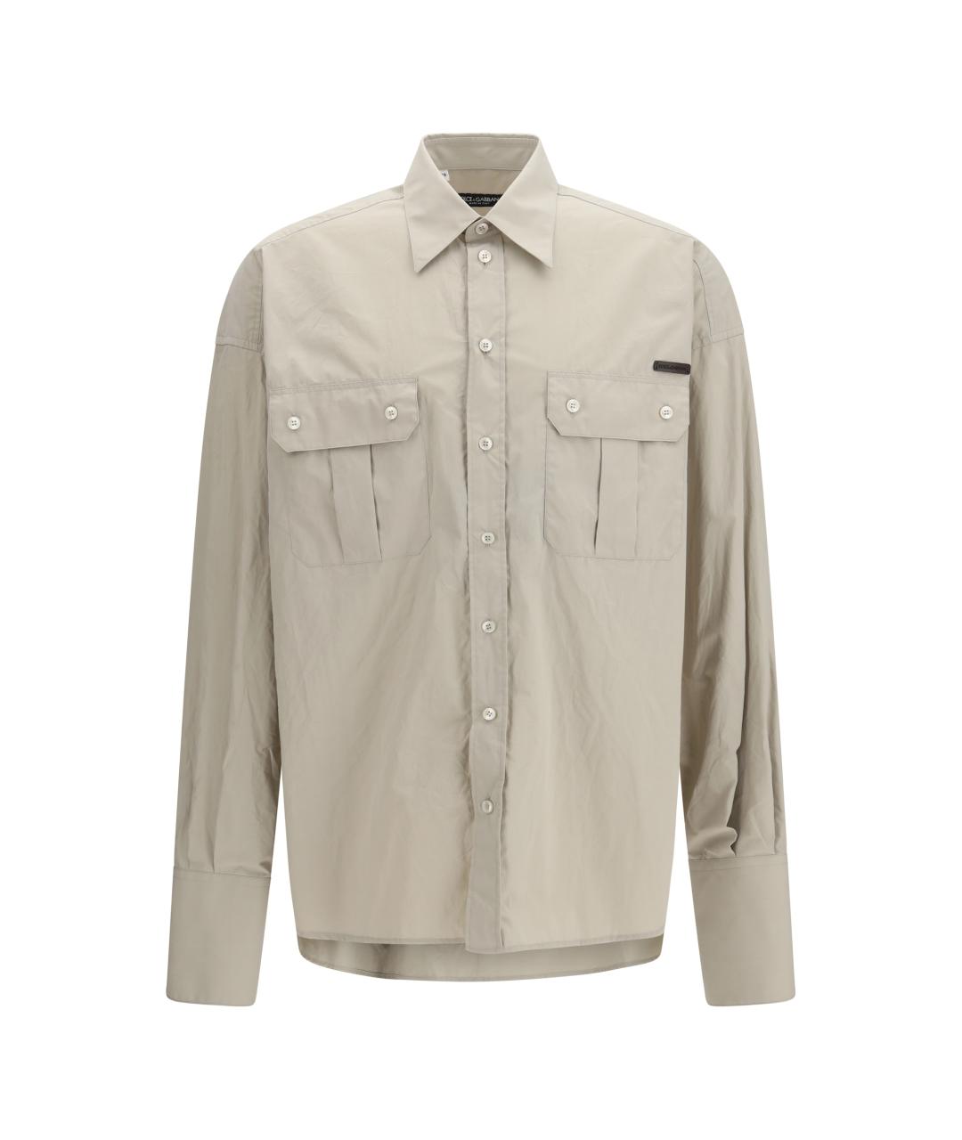 DOLCE&GABBANA Бежевая хлопковая кэжуал рубашка, фото 1