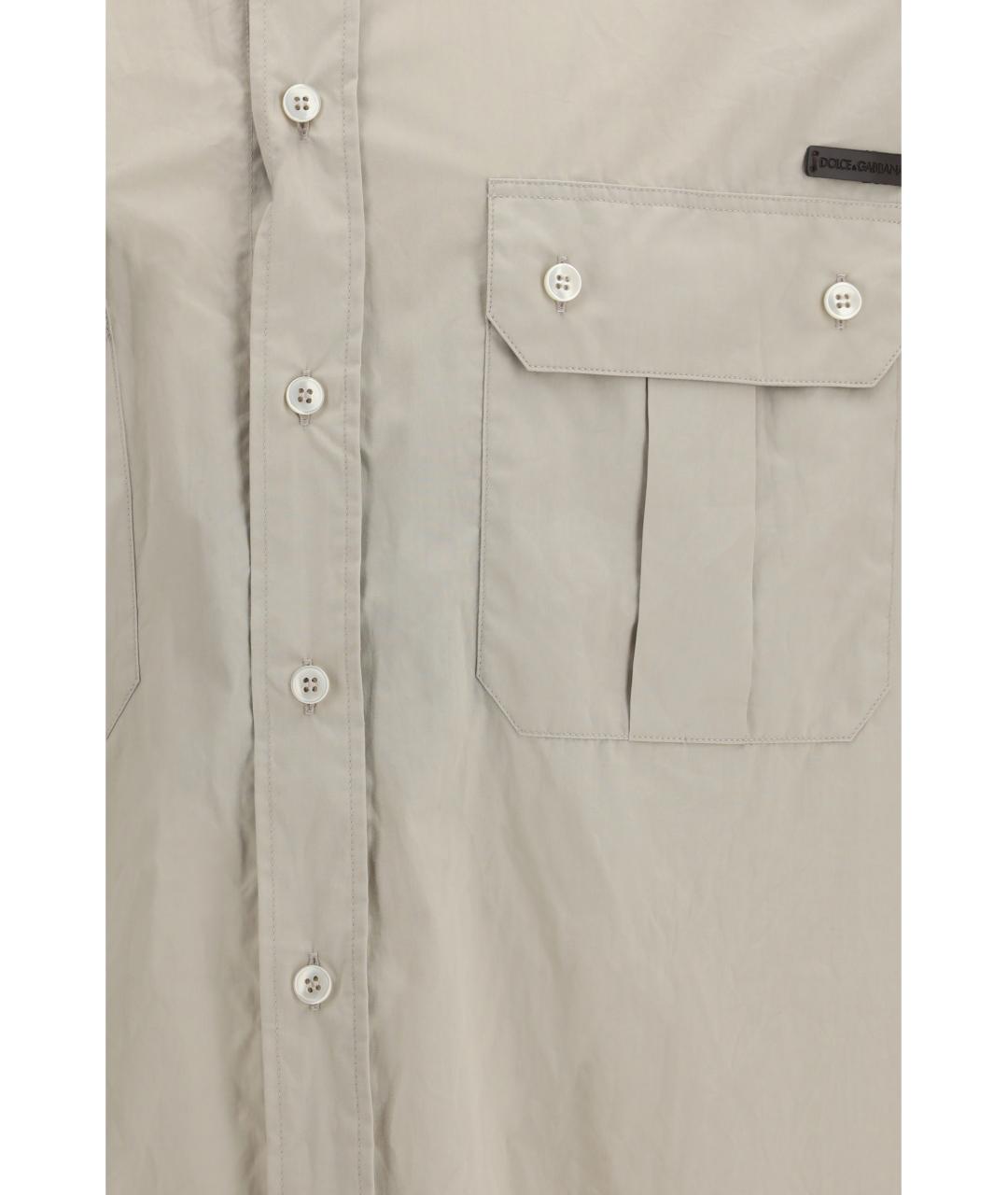DOLCE&GABBANA Бежевая хлопковая кэжуал рубашка, фото 3