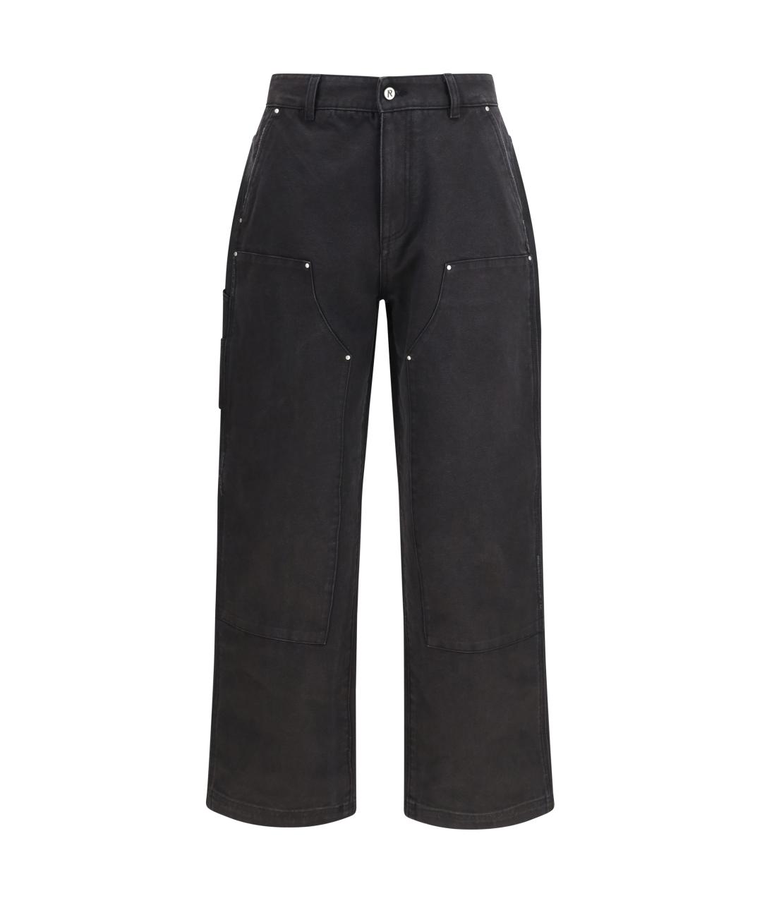 REPRESENT Черные хлопковые повседневные брюки, фото 1