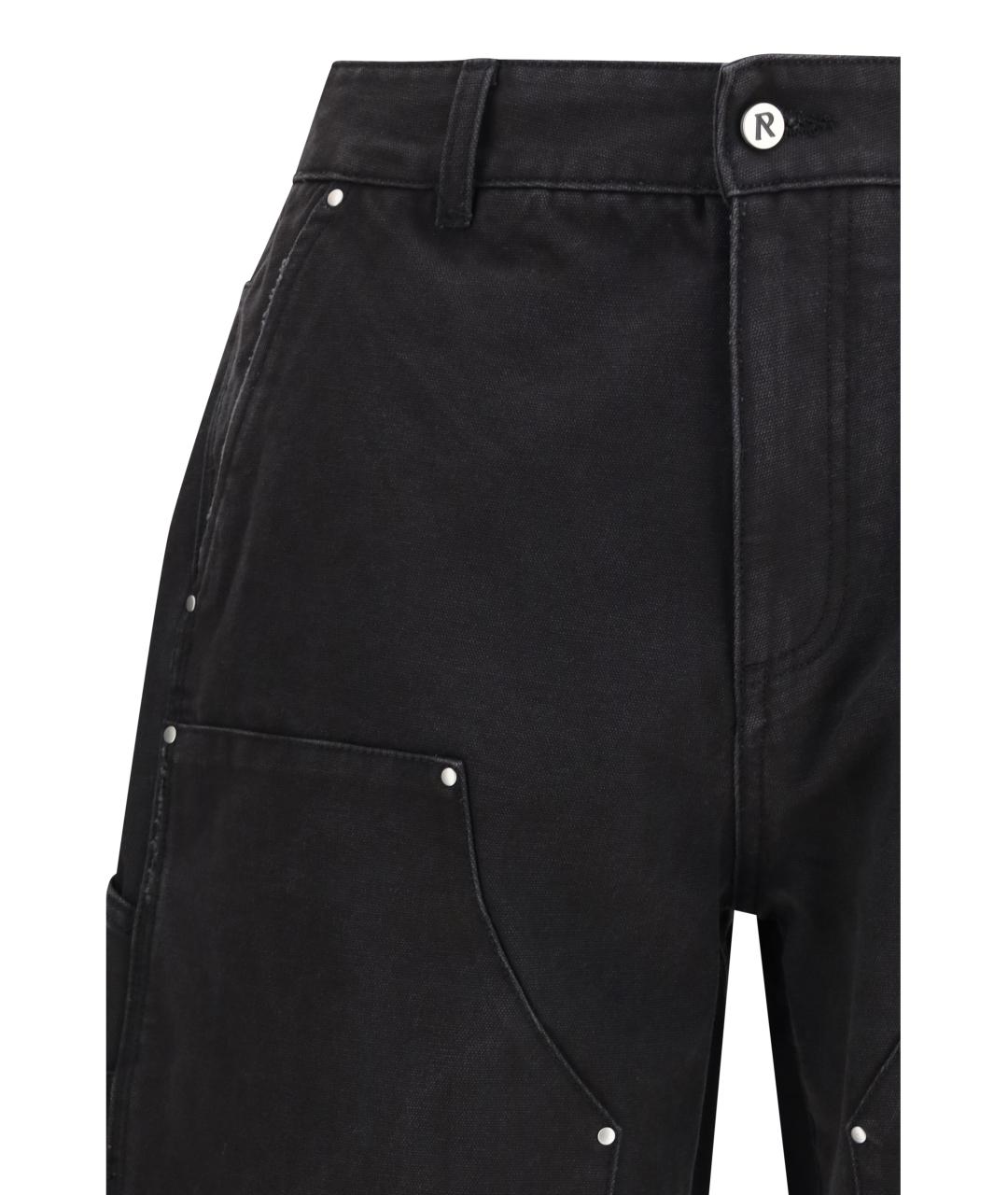 REPRESENT Черные хлопковые повседневные брюки, фото 3