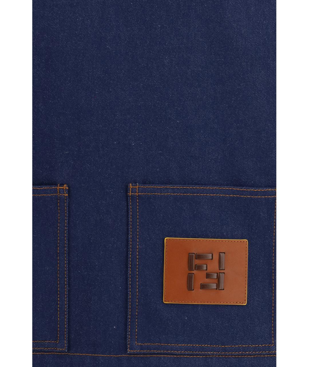 FENDI Темно-синяя хлопковая куртка, фото 3