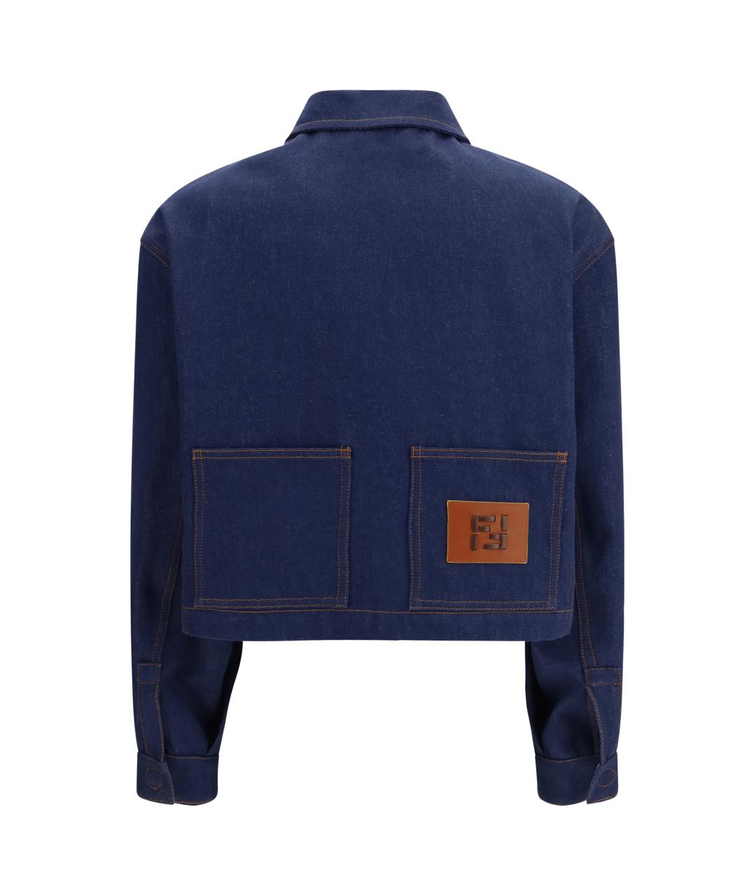 FENDI Темно-синяя хлопковая куртка, фото 2