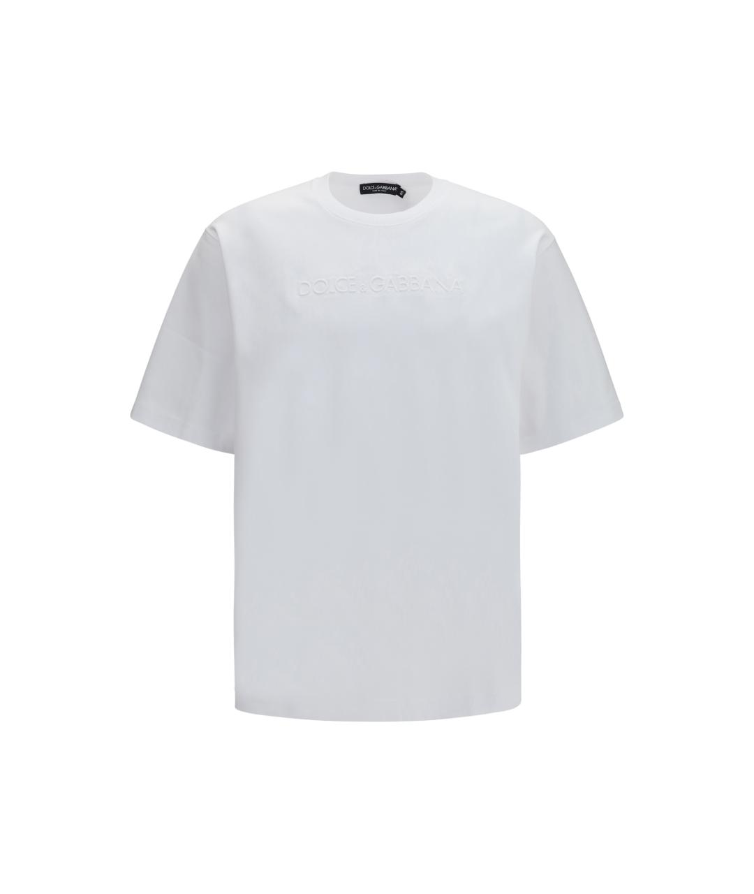 DOLCE&GABBANA Белая хлопковая футболка, фото 4