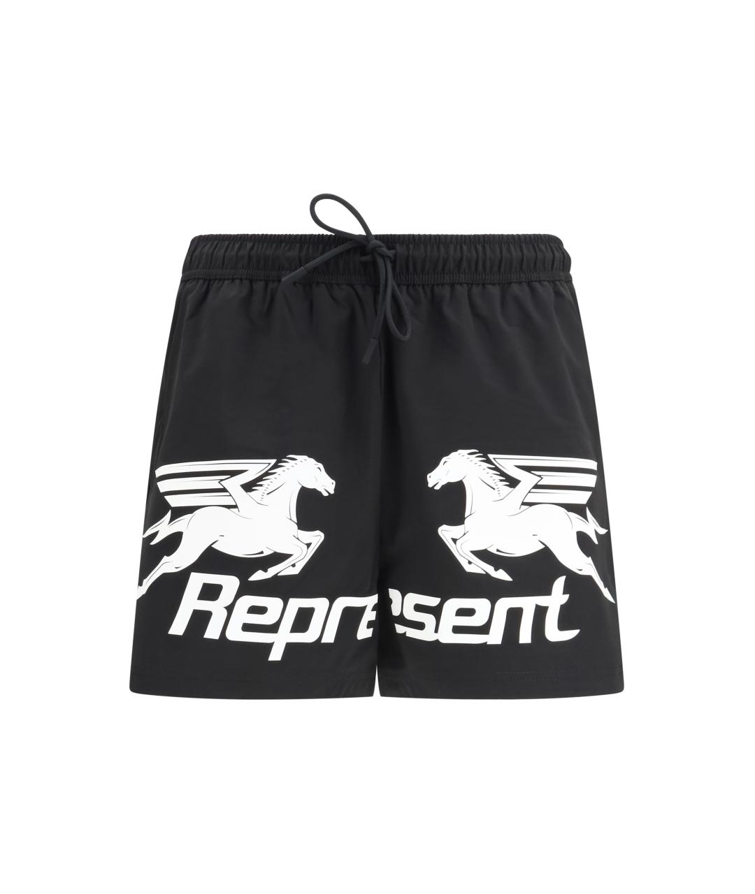 REPRESENT Черные полиэстеровые шорты, фото 1