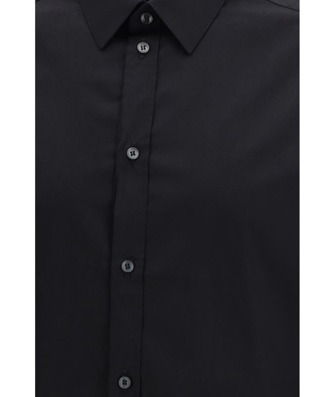 DOLCE&GABBANA Черная хлопковая классическая рубашка, фото 3