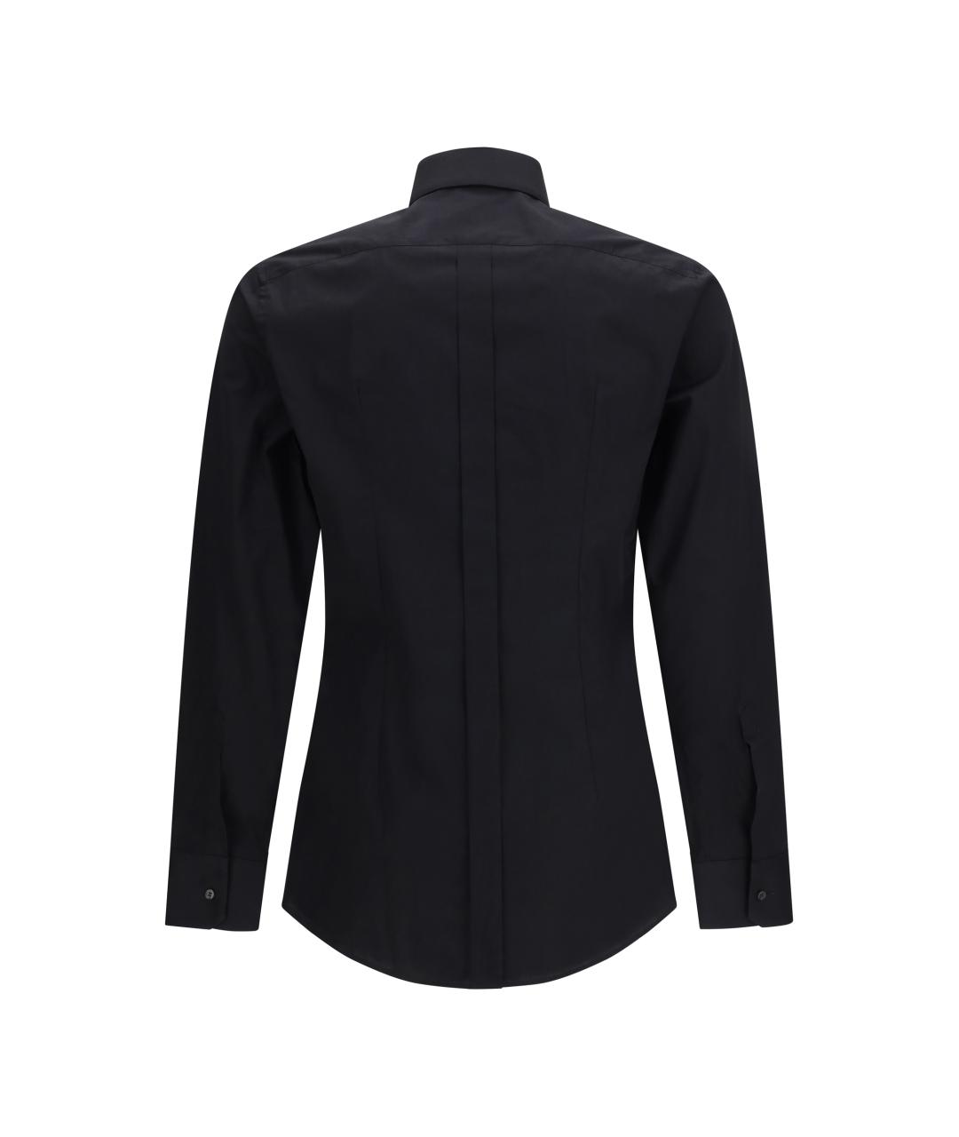 DOLCE&GABBANA Черная хлопковая классическая рубашка, фото 2