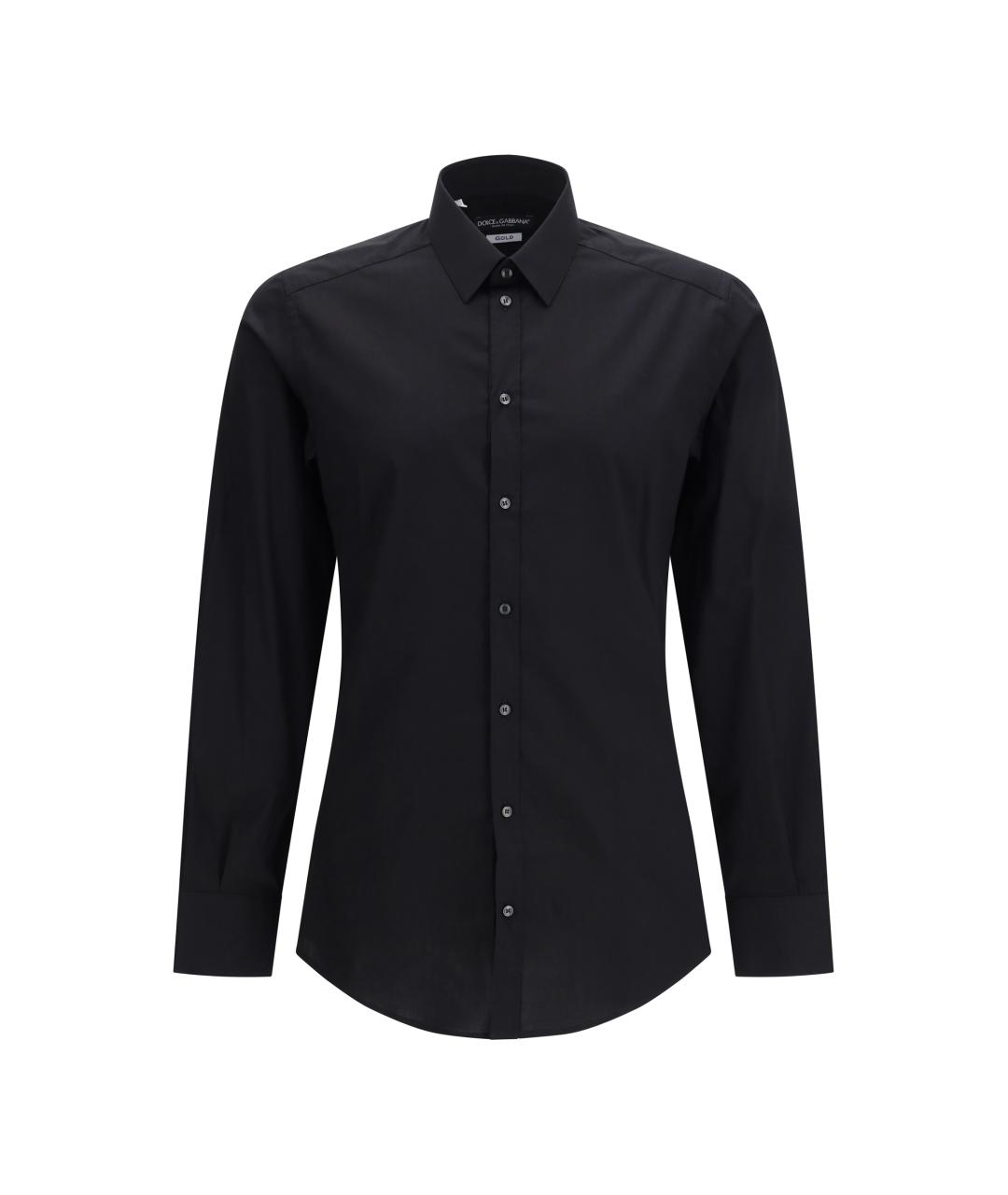 DOLCE&GABBANA Черная хлопковая классическая рубашка, фото 1