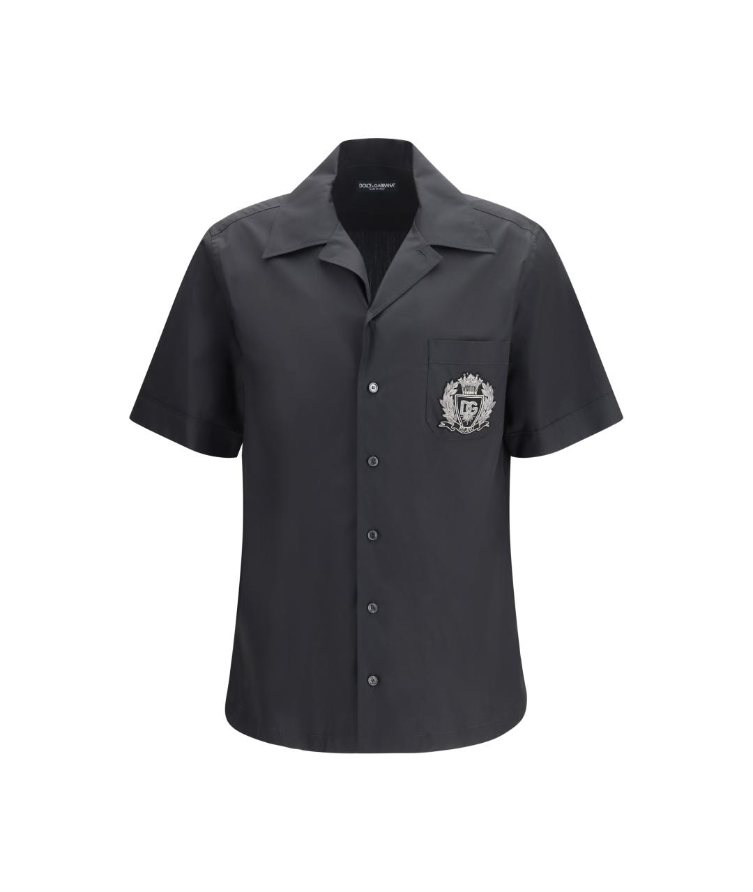 DOLCE&GABBANA Черная хлопковая классическая рубашка, фото 1
