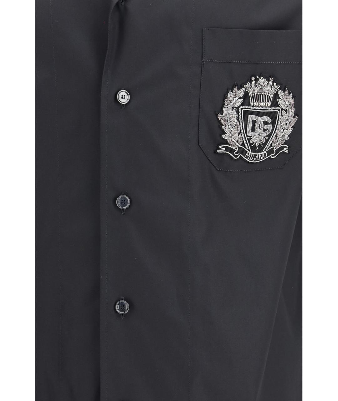 DOLCE&GABBANA Черная хлопковая классическая рубашка, фото 3