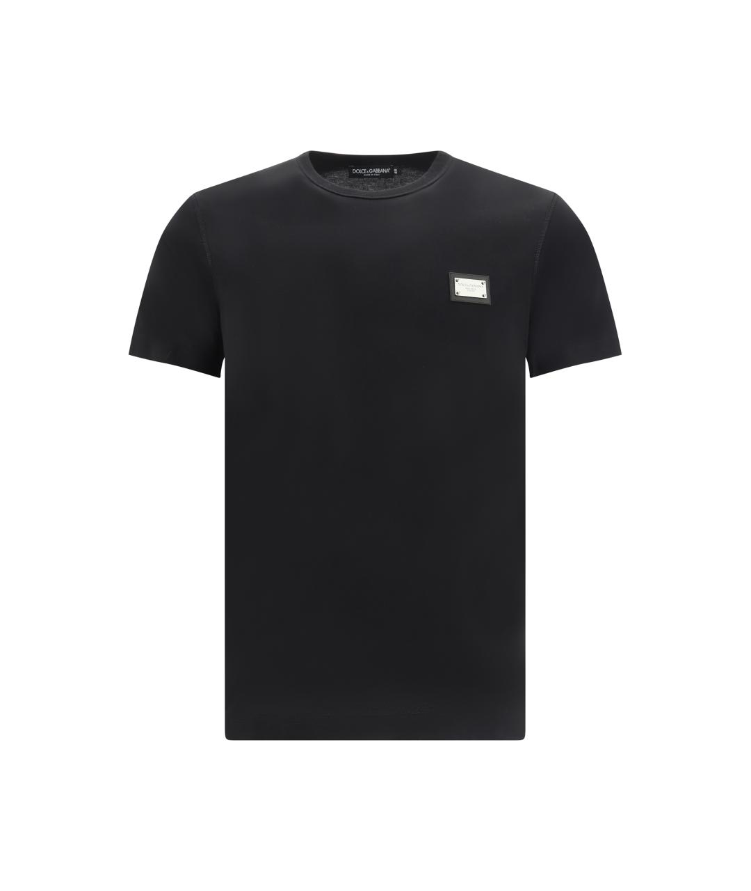 DOLCE&GABBANA Черная хлопковая футболка, фото 4