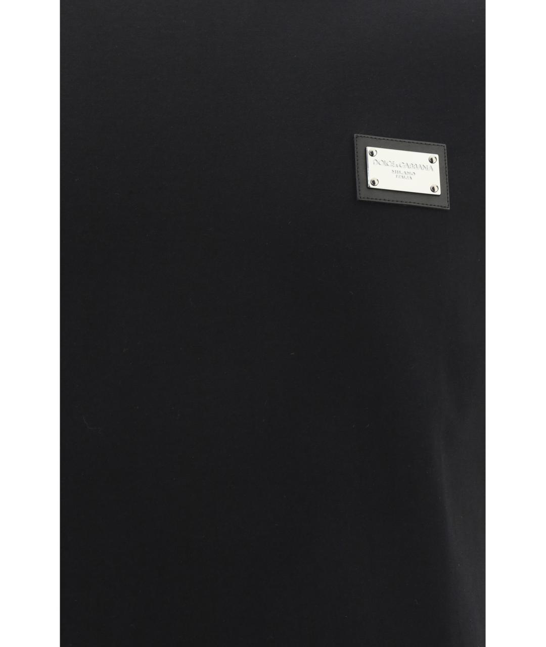 DOLCE&GABBANA Черная хлопковая футболка, фото 3