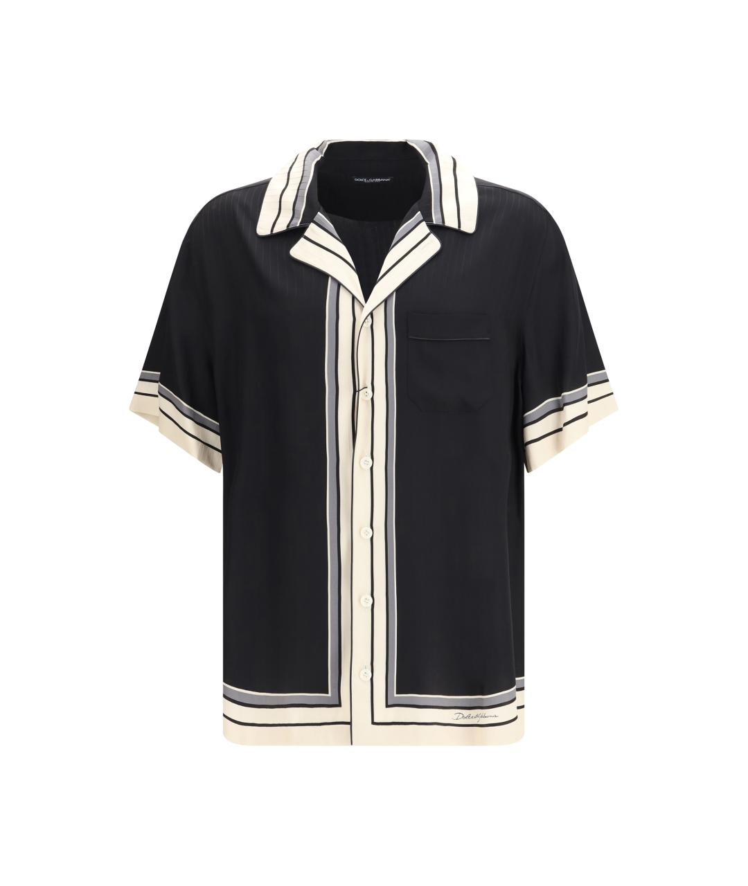 DOLCE&GABBANA Черная шелковая кэжуал рубашка, фото 1