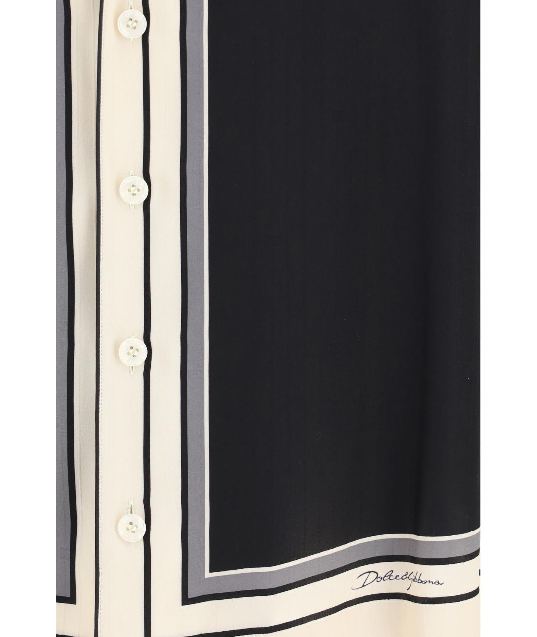 DOLCE&GABBANA Черная шелковая кэжуал рубашка, фото 3