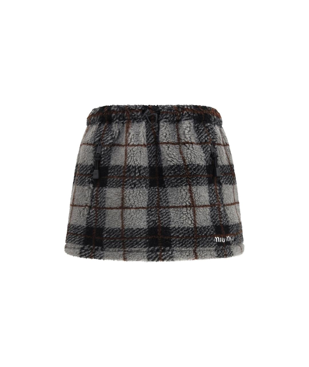 MIU MIU Мульти синтетическая юбка мини, фото 1