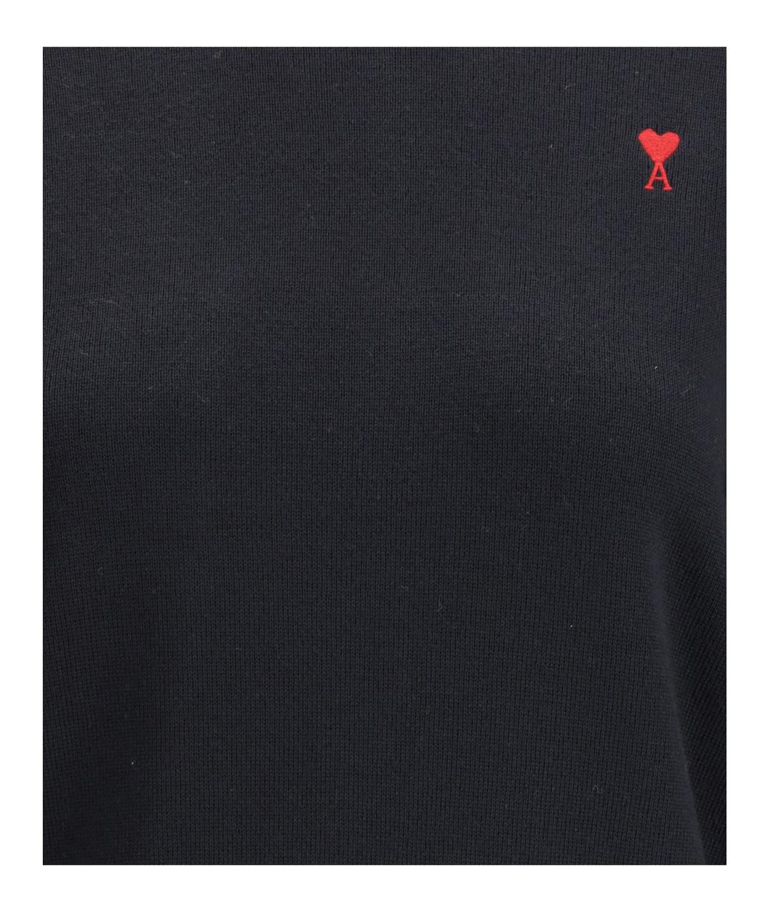 Ami Paris Черный шерстяной джемпер / свитер, фото 3