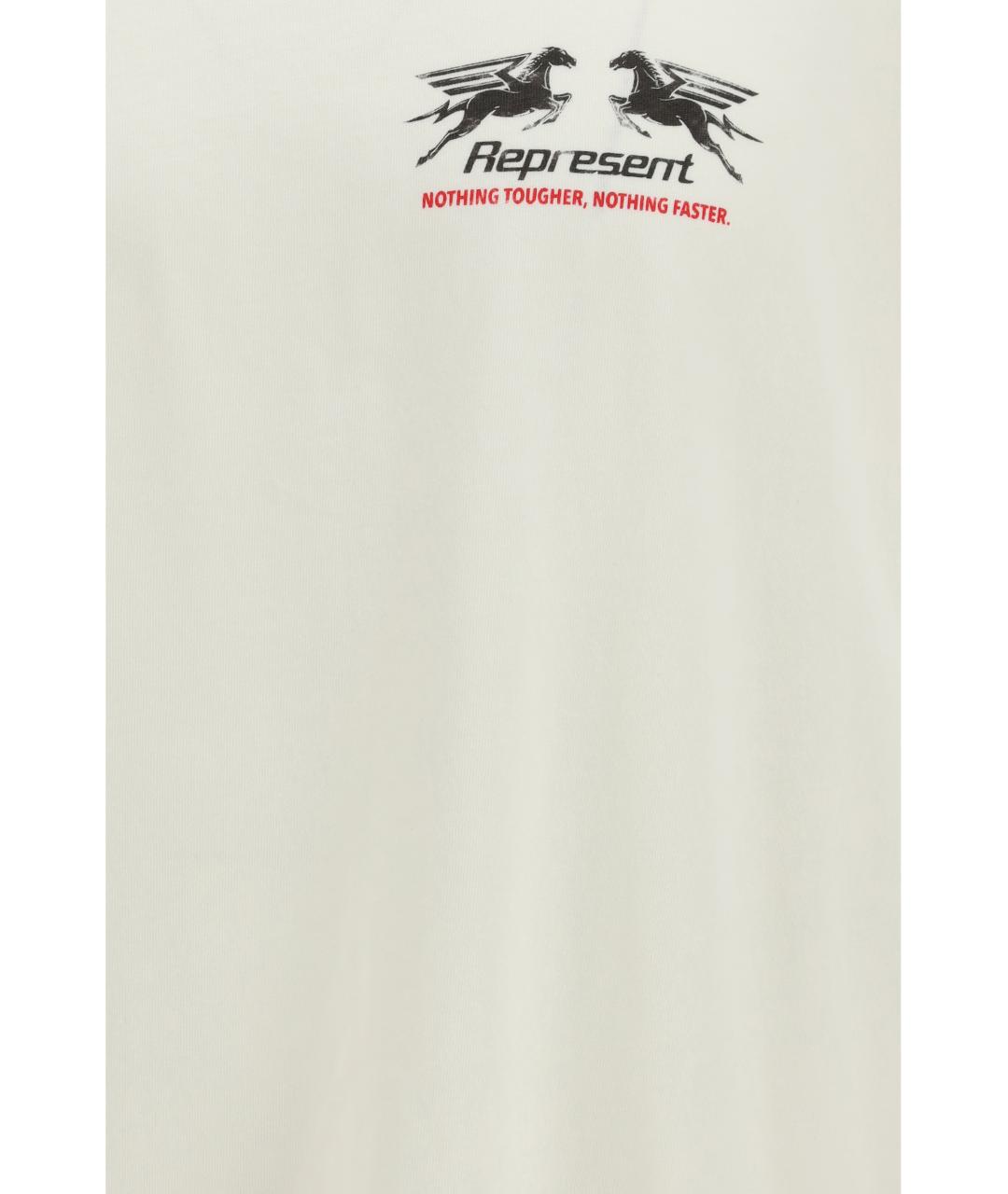 REPRESENT Белая хлопковая футболка, фото 3