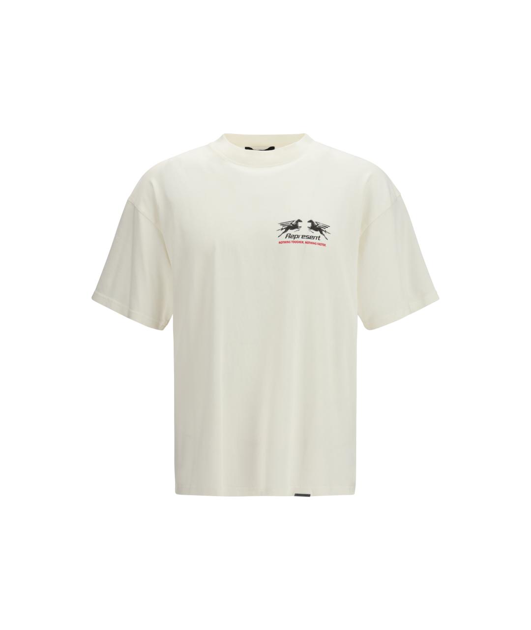 REPRESENT Белая хлопковая футболка, фото 4