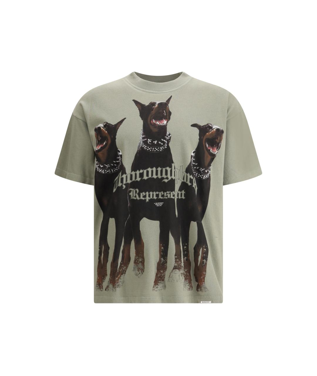 REPRESENT Хаки хлопковая футболка, фото 4