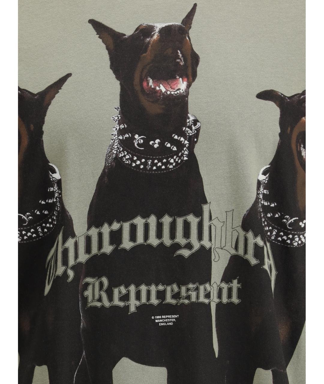 REPRESENT Хаки хлопковая футболка, фото 3